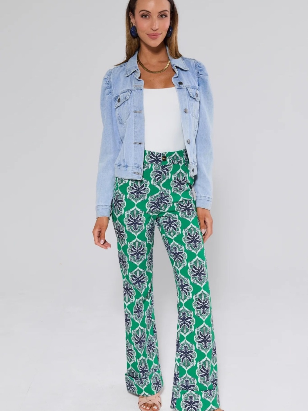 Avara Goldie Pants in Palm Print
